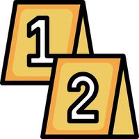 Two yellow squares with the number two on them vector