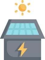 A solar panel and a lightning bolt on top of a box vector