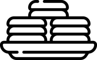 A stack of pancakes on a plate icon vector