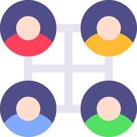 A group of people in a circle with four people in each vector