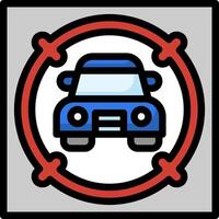 A car is in a circle with a red and blue border vector