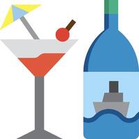 A bottle of wine and a glass of wine vector