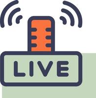 A live icon with a microphone and a microphone vector