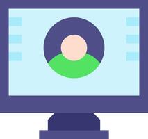 A computer screen with a person on it vector