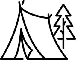 A tent with a tree and a tent in the background vector