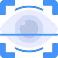 A blue eye with a line through it vector