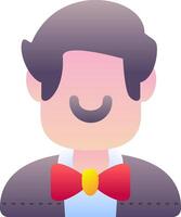 A man with a bow tie and a red tie vector