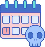 A calendar with a skull and a calendar vector