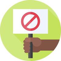 A hand holding a sign with a no sign on it vector