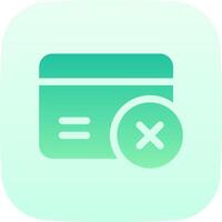 A credit card icon with a cross over it vector