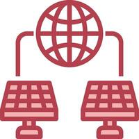 A solar panel and globe connected to each other vector