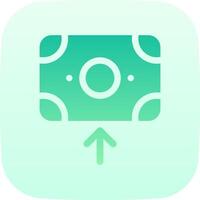 A green and white icon with an arrow pointing to the left vector
