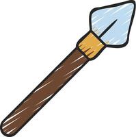 A wooden stick with a blue tip on it vector