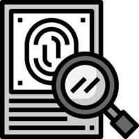 Magnifying the fingerprint icon vector