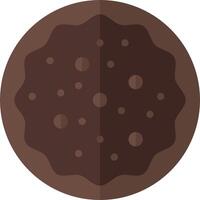 A chocolate cookie with a hole in it vector