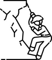 A man climbing on a rock wall vector