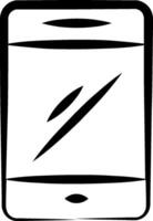 A black and white image of a phone with a lightning bolt vector