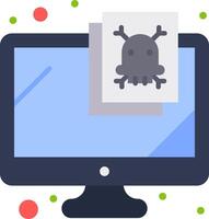A computer monitor with a skull on it vector