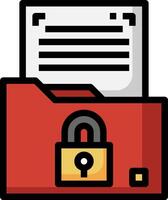 File folder icon with padlock vector