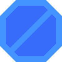 A blue octagon with a no sign on it vector