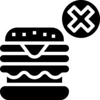 A hamburger with an x symbol on it vector