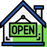 Open house icon vector