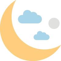 A crescent with clouds and a moon vector