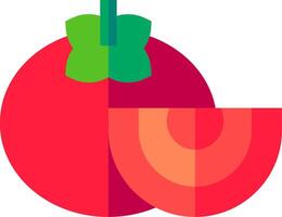 Tomato icon with a slice of red fruit vector