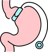A cartoon illustration of a stomach with a pacemaker vector