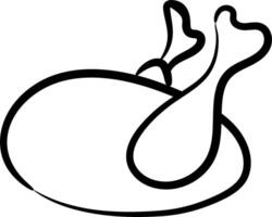 A black and white drawing of a chicken vector