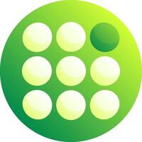 A green circle with white circles on it vector