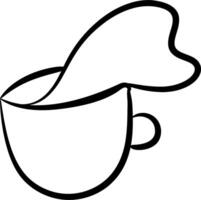 A cup of coffee with a spoon in it vector