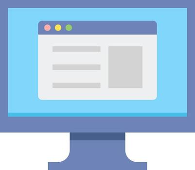 un computadora monitor con un web página en eso vector