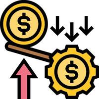 Money and gears icon vector