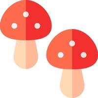 Two red mushrooms with white dots on them vector