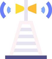 A tower with two antennas and a microphone vector