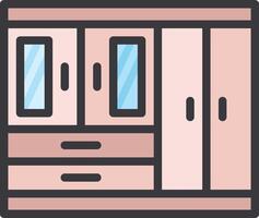 A pink cabinet with two drawers and a mirror vector