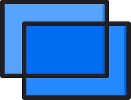A blue square with a black square on top vector