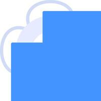 A blue square with a cloud on it vector