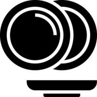 A black and white image of two plates vector