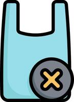 A plastic bag with an x on it vector