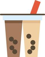 Two cups of iced coffee with a straw vector
