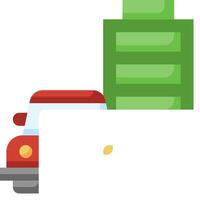 A car and a stack of money vector
