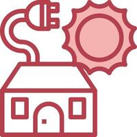 A house with a plug and a sun vector