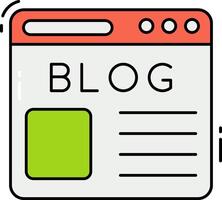 Blog icon with a green square vector