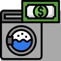A washing machine with money and a dollar sign vector
