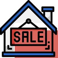 A house with a sale sign on it vector