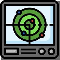 A computer monitor with a target on it vector