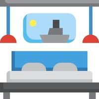 A bed with a bedside table and a lamp vector
