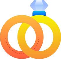 Two rings with a diamond on each one vector